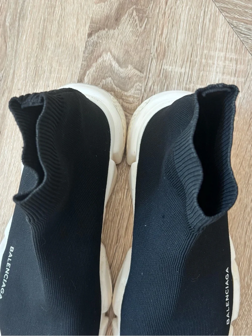Balenciaga Speed Trainer Sneakers Black/White Size 8.5 Excellent Condition